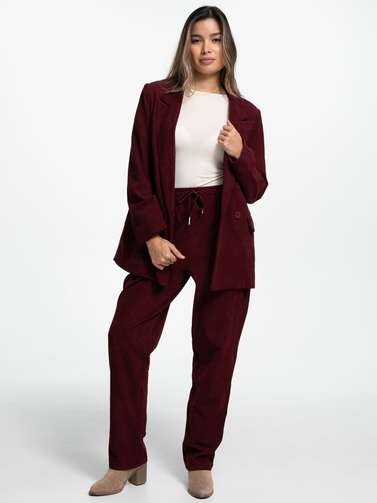 Cord-Blazer "Macy" in Burgundy