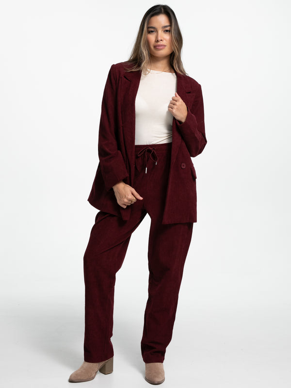 Cord-Blazer "Macy" in Burgundy
