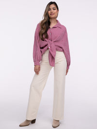 Musselin-Bluse "Stripes" in Berry