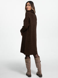 Rollkragen-Strickkleid "Mariam" in Braun