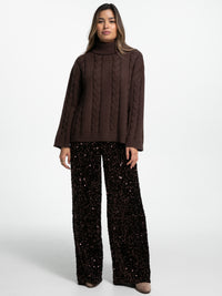 Pailletten Hose "Glitter" in Braun