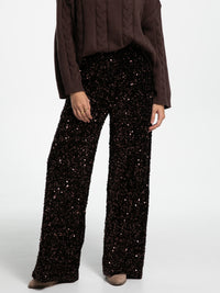 Pailletten Hose "Glitter" in Braun