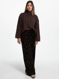 Pailletten Hose "Glitter" in Braun