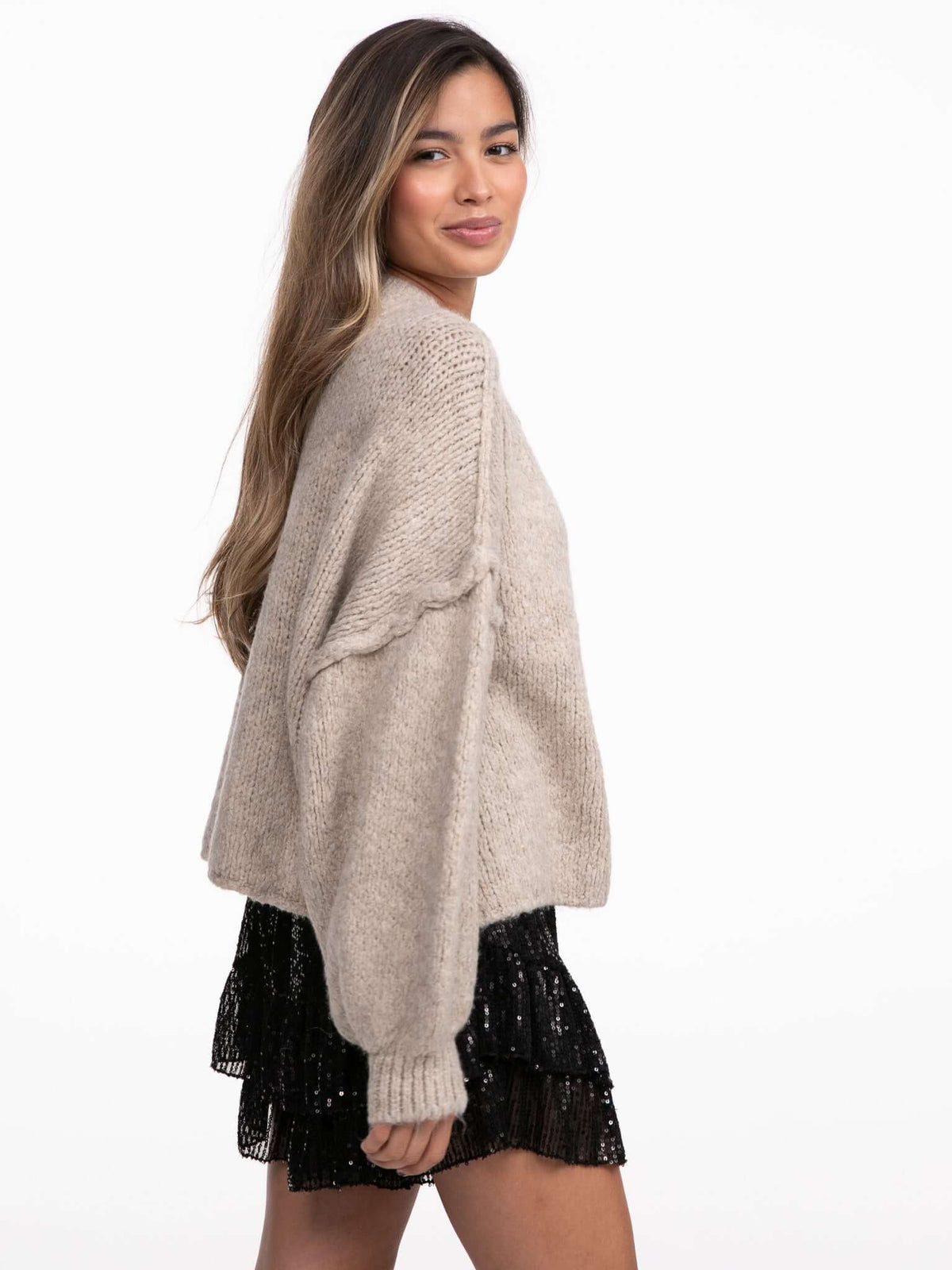 Cardigan "Alana" in Taupe