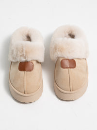 Plateau Boots mit Fell "Babe" in Creme