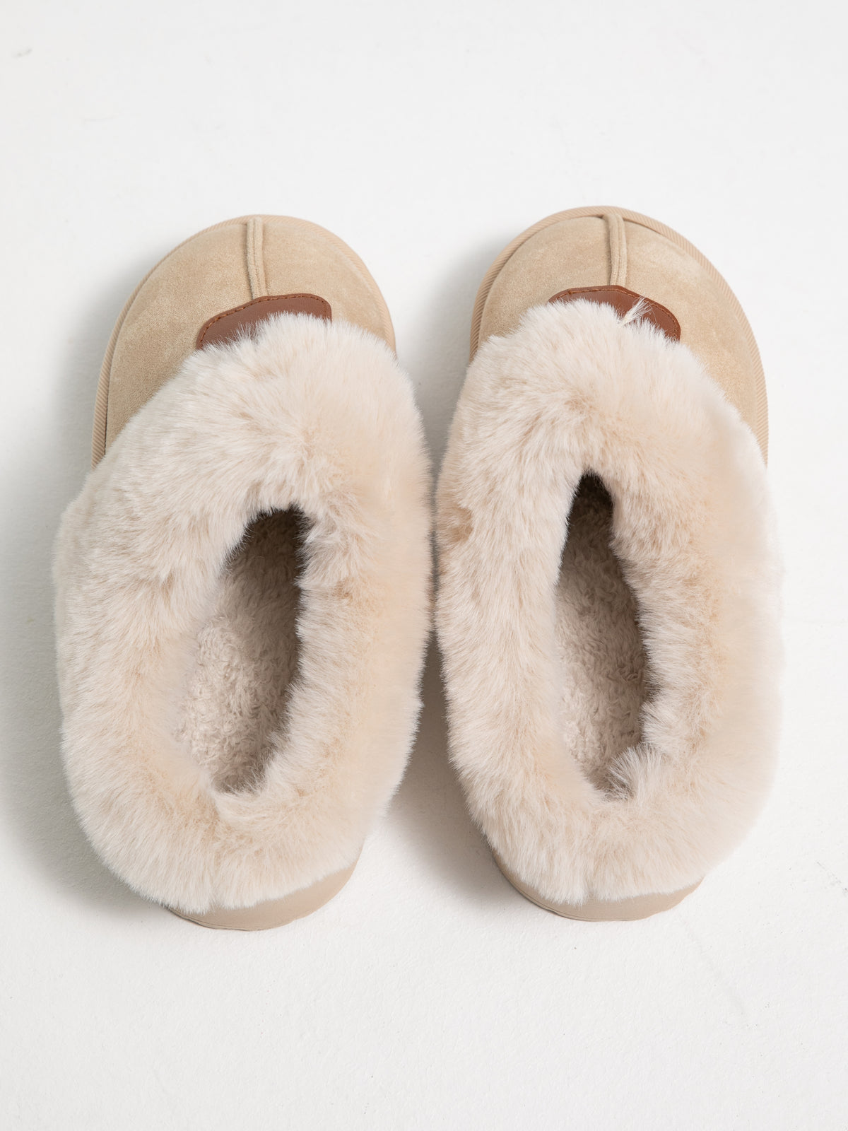 Plateau Boots mit Fell "Babe" in Creme