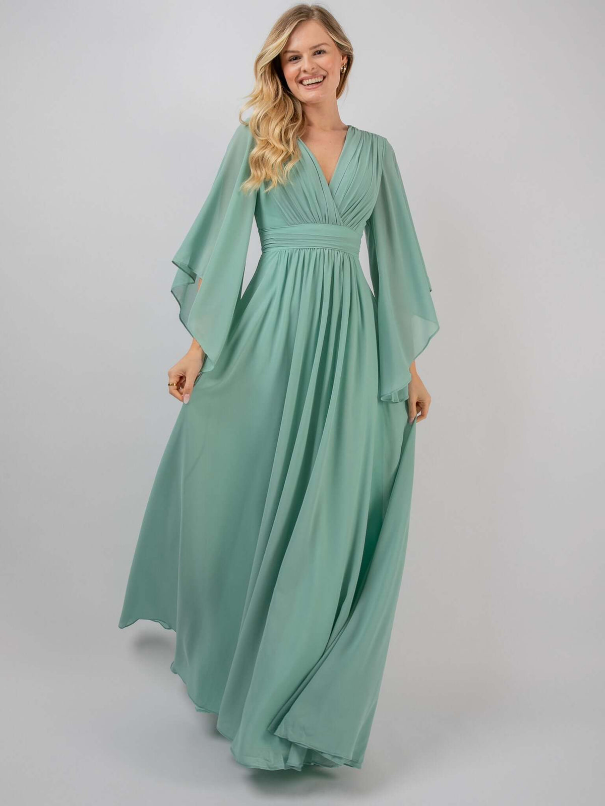 Abendkleid „Rosalie" in Aqua Green