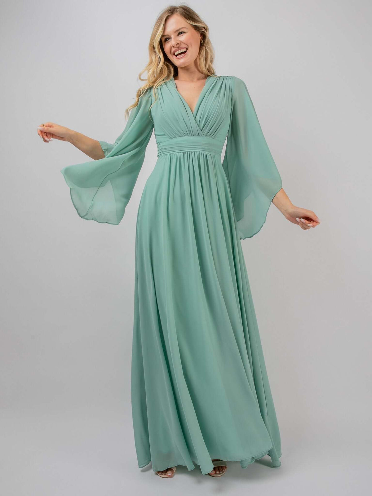 Abendkleid „Rosalie" in Aqua Green