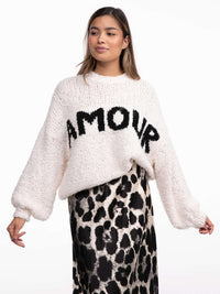 Pullover "Amour" in Creme