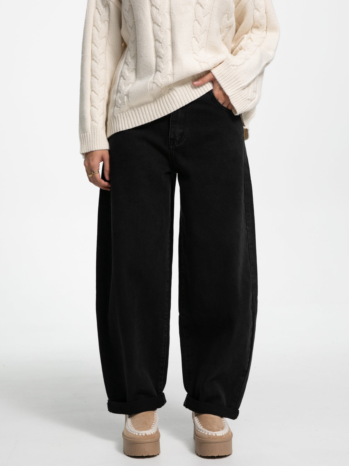 Ballon-Jeans "Paula" in Dusty Black