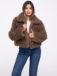 Teddyjacke "Lina" in Mocca