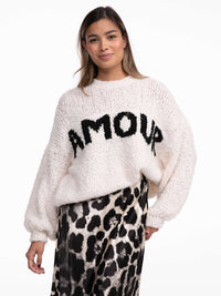 Pullover "Amour" in Creme