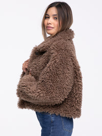 Teddyjacke "Lina" in Mocca