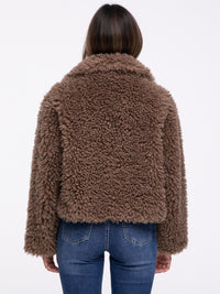 Teddyjacke "Lina" in Mocca
