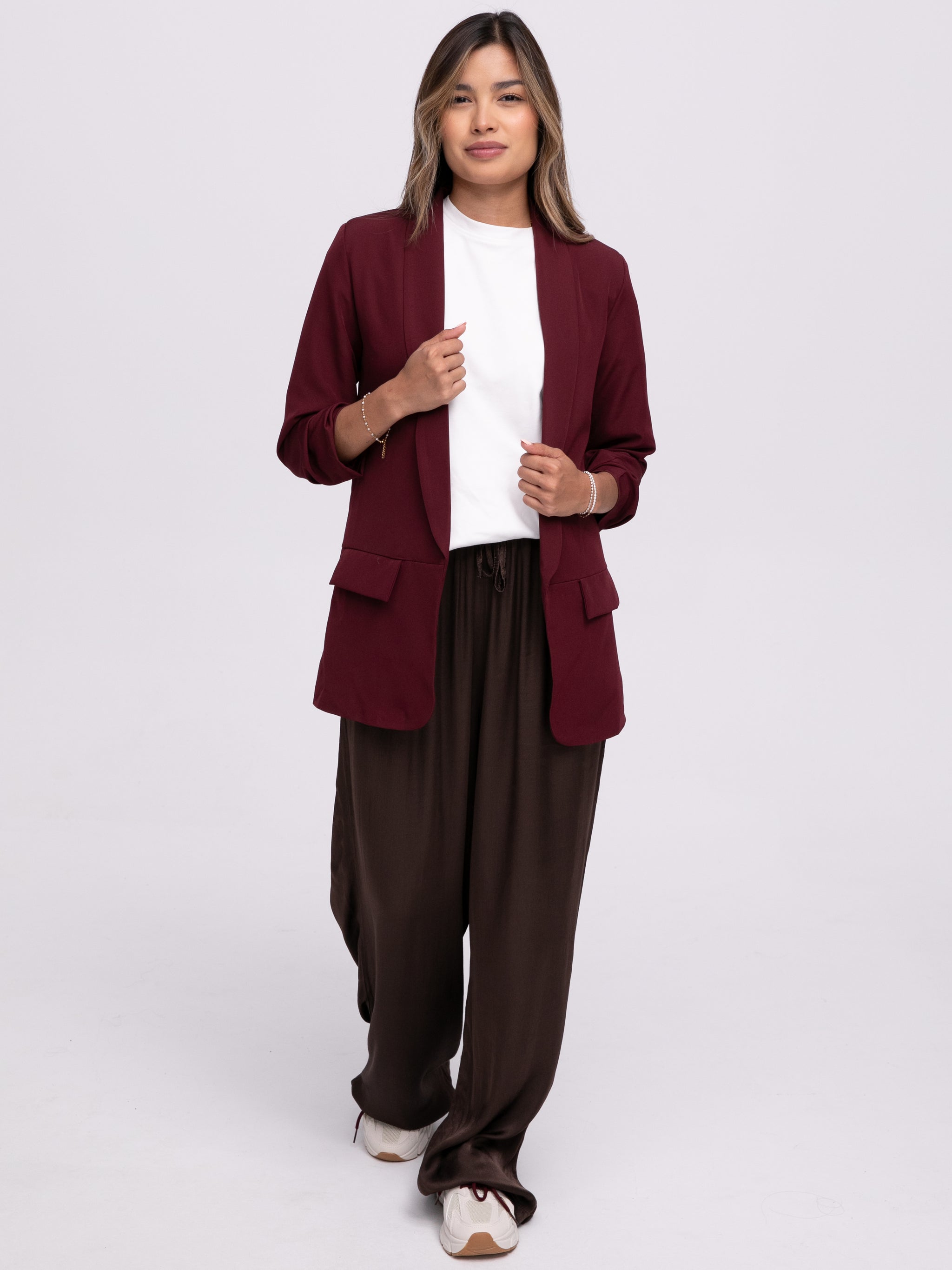 Satinhose „Sydney“ in Braun