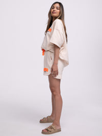 Kurzarm Sweater "Soho" in Beige