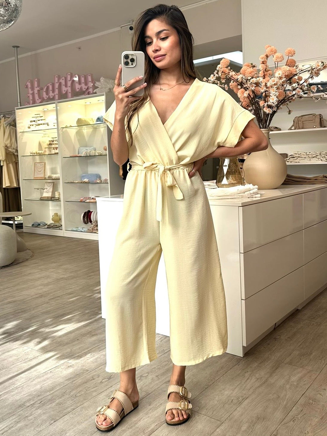 Jumpsuit "Levin" in Pastel Gelb