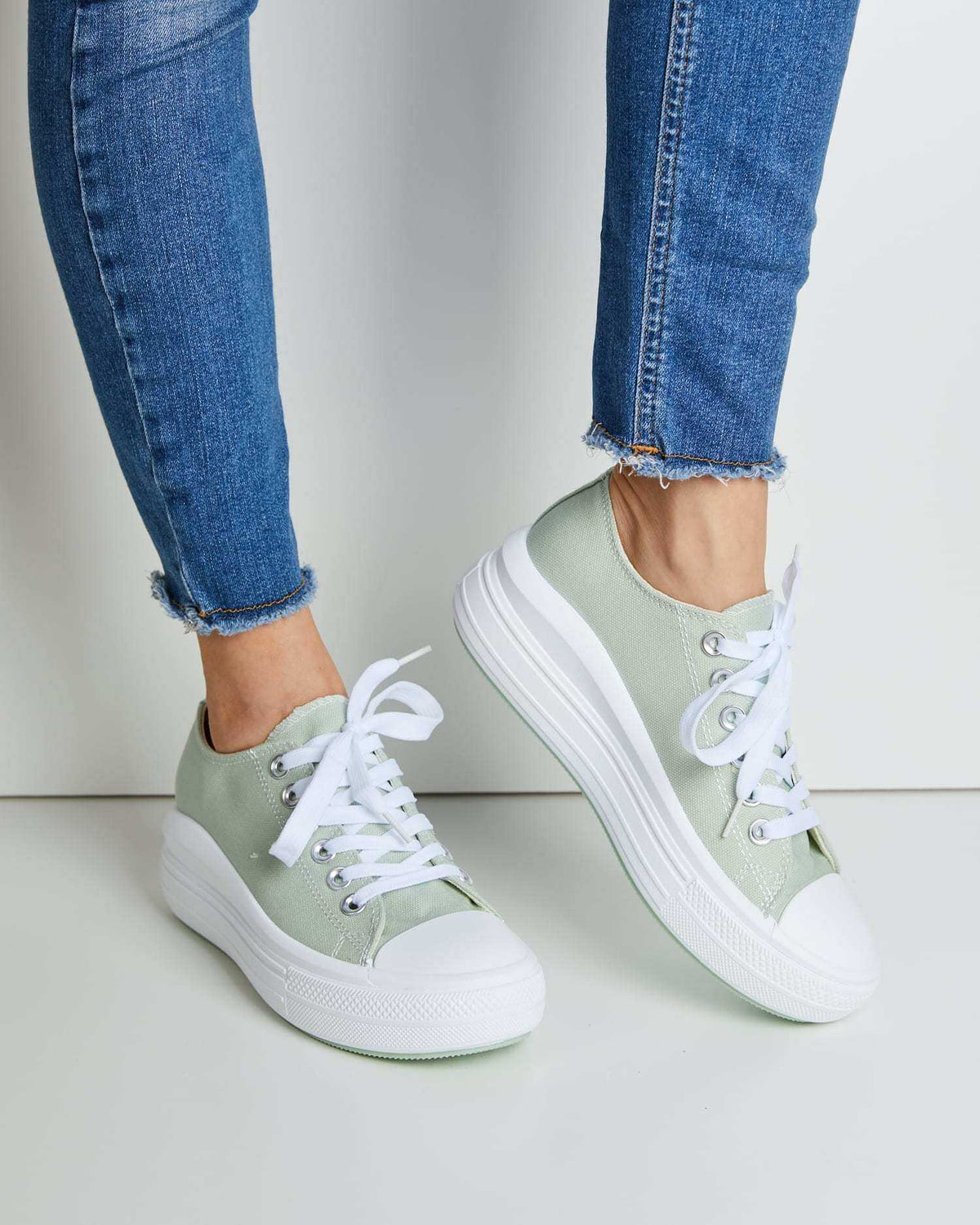 Low-Sneaker mit Plateau-Sohle "Dtown" in Mint