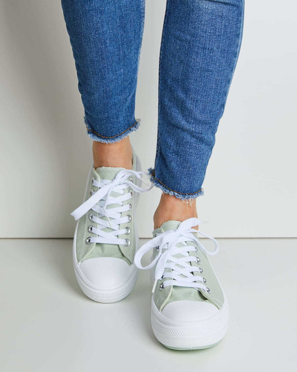 Low-Sneaker mit Plateau-Sohle "Dtown" in Mint