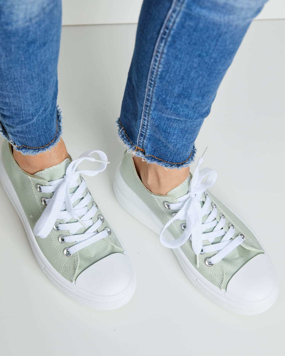 Low-Sneaker mit Plateau-Sohle "Dtown" in Mint