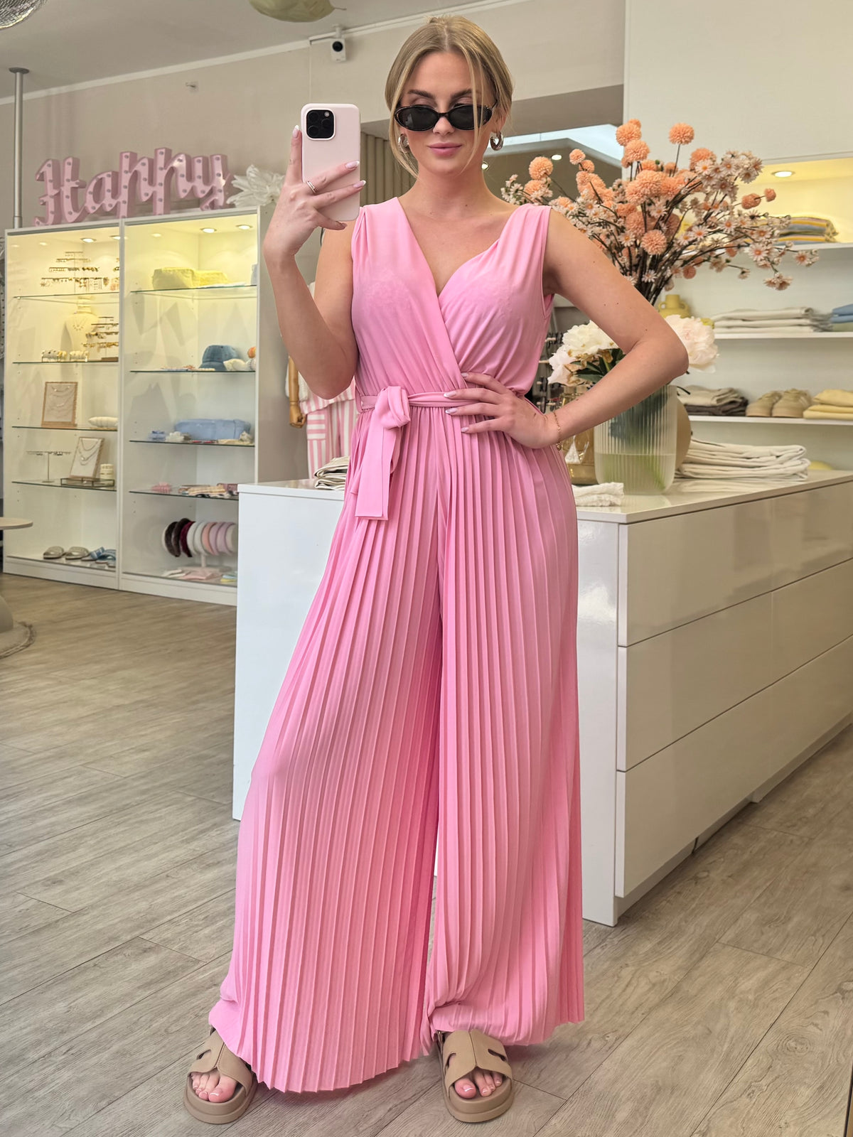 Plissee-Overall "Yuna" in Rosa