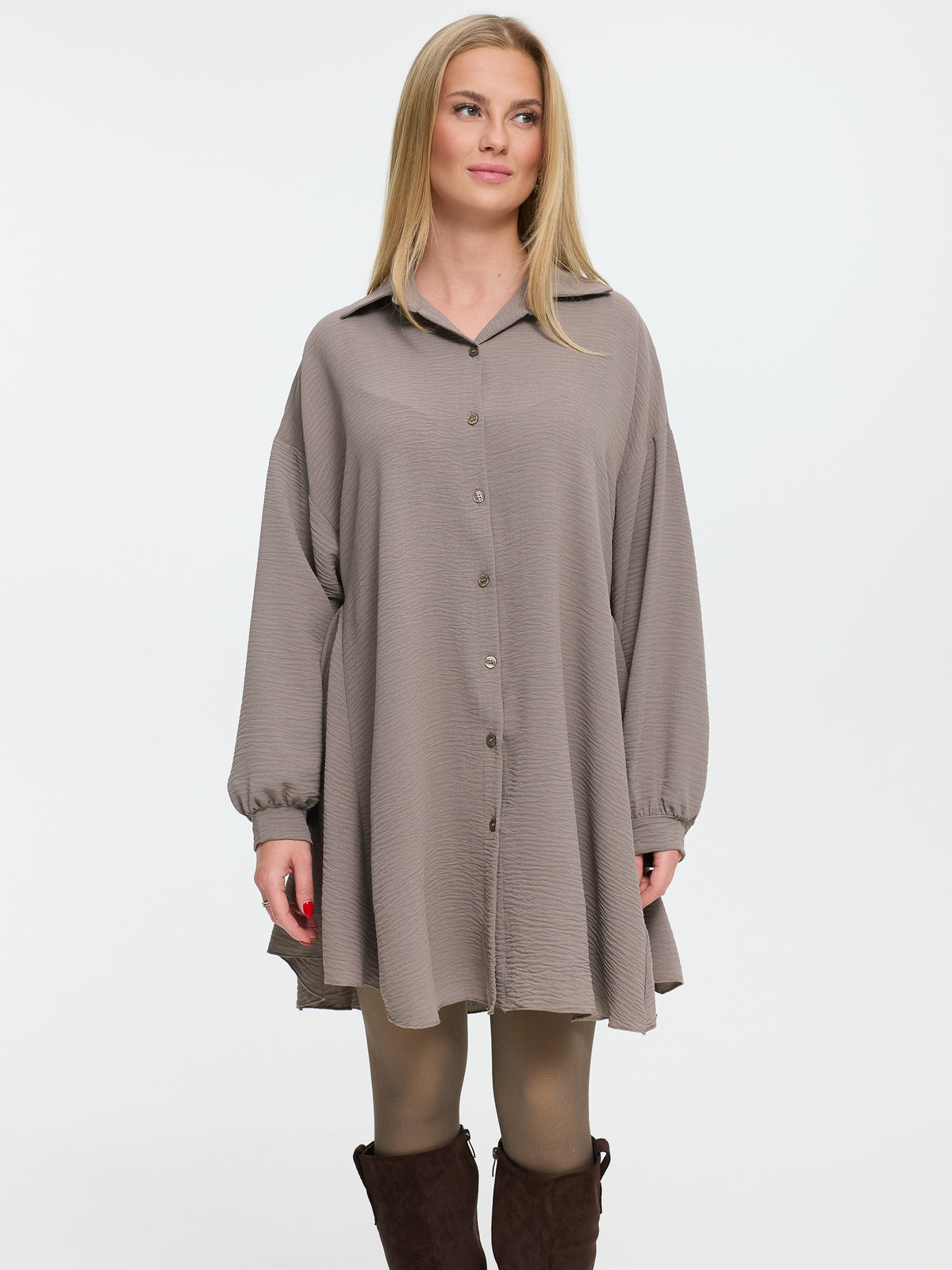 Longbluse "Irina" in Taupe