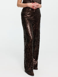 Paillettenhose "Laura" in Braun