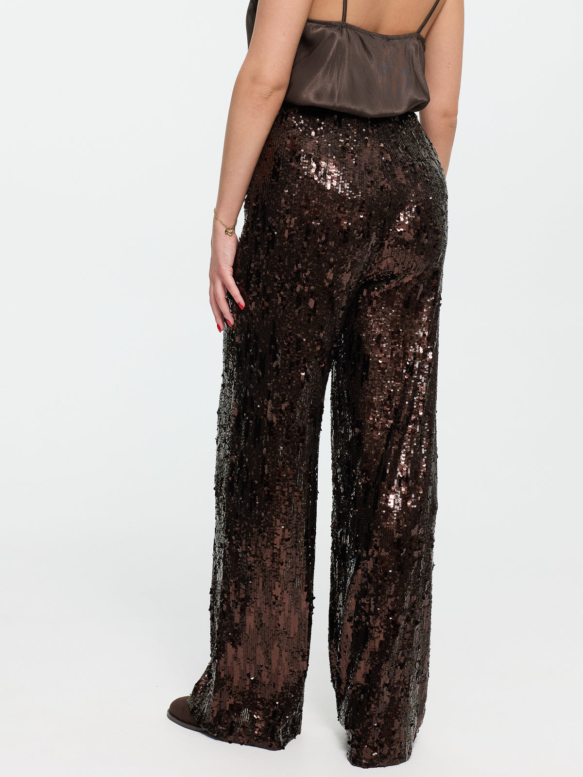 Paillettenhose "Laura" in Braun