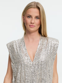 Paillettenkleid "Patty" in Silber