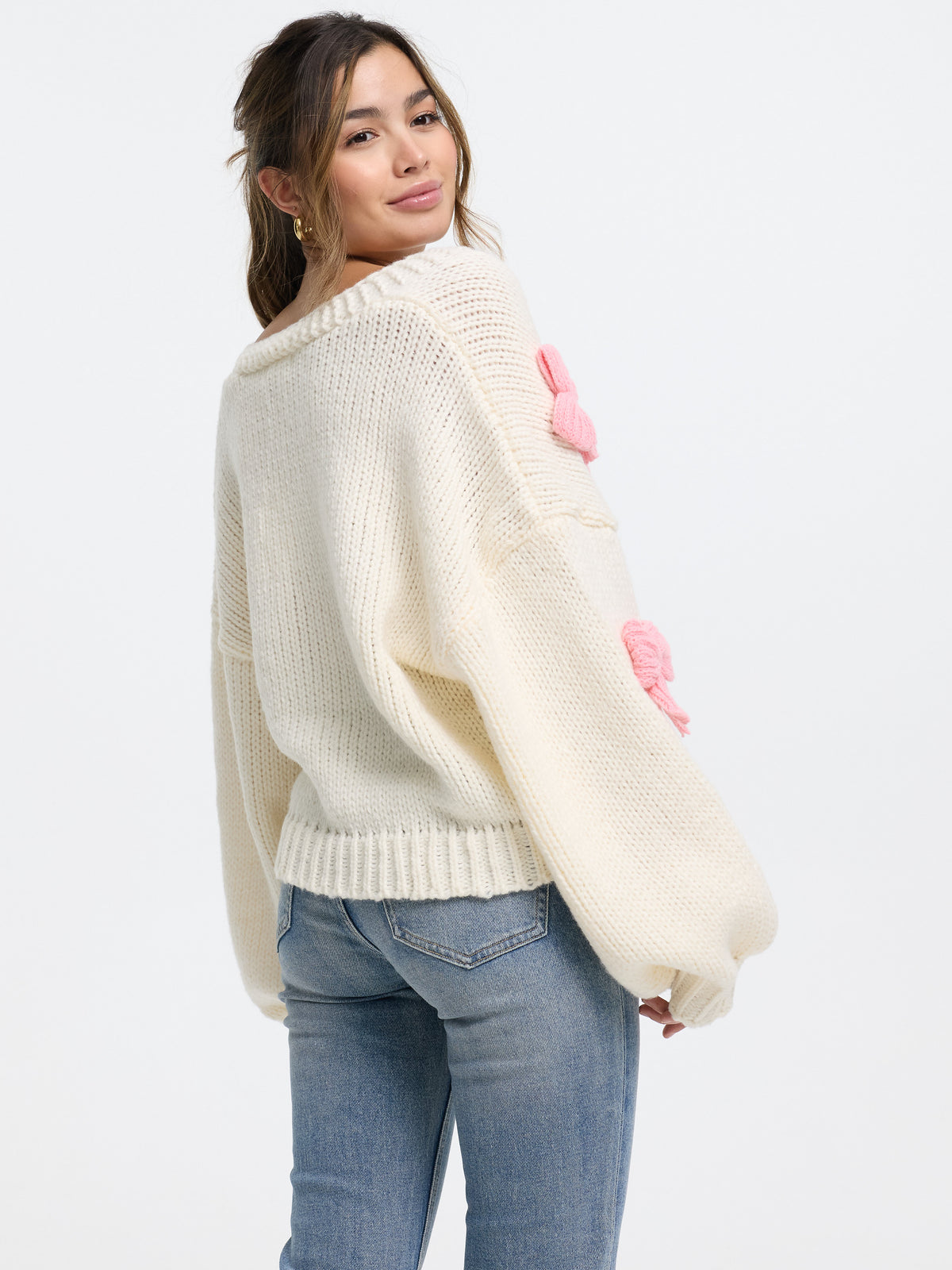 Häkel-Cardigan "Mina" in Creme