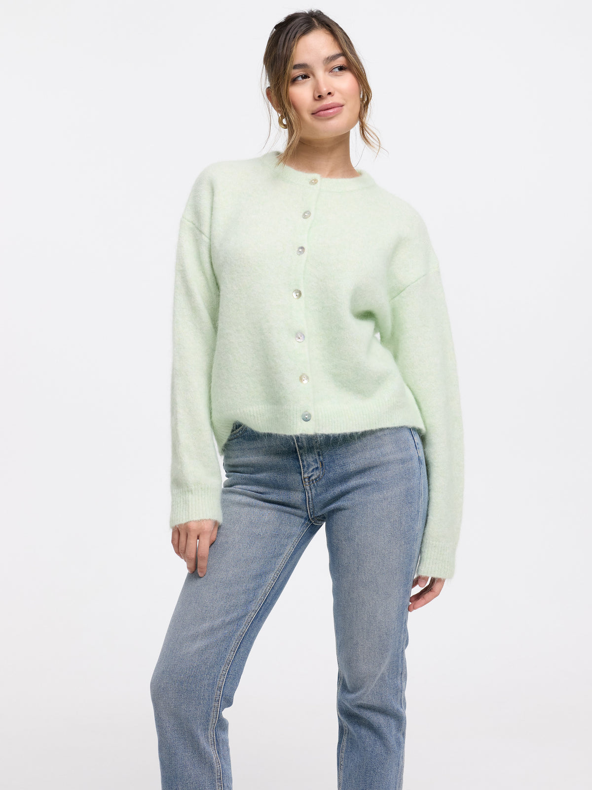 Cardigan "Lea" in Lagoon Green