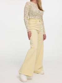 Wide Leg Jeans "Seraphina" in Butter Yellow