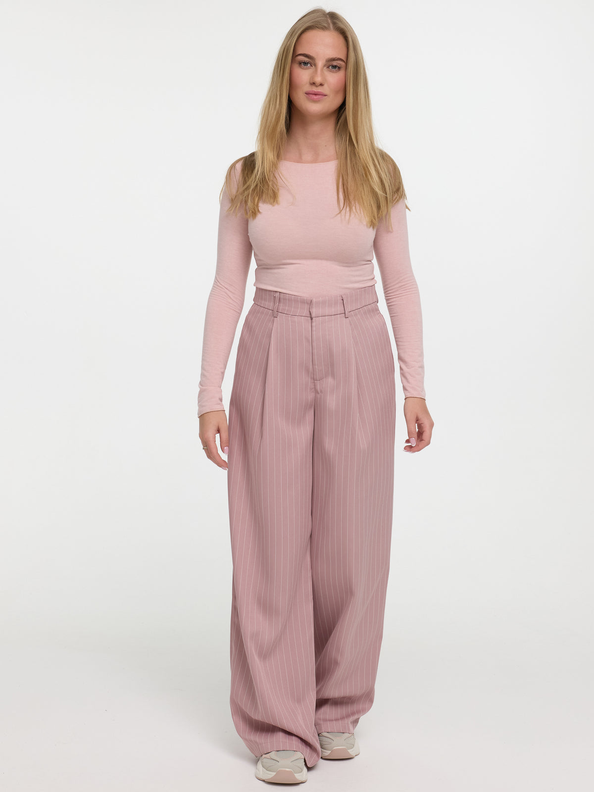 Nadelstreifen Stoffhose „Kathie“ in Rosa