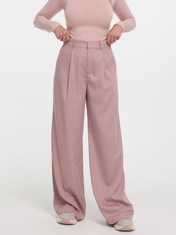 Nadelstreifen Stoffhose „Kathie“ in Rosa