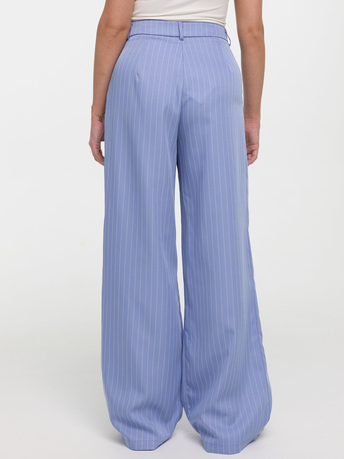 Nadelstreifen Stoffhose „Kathie“ in Blau