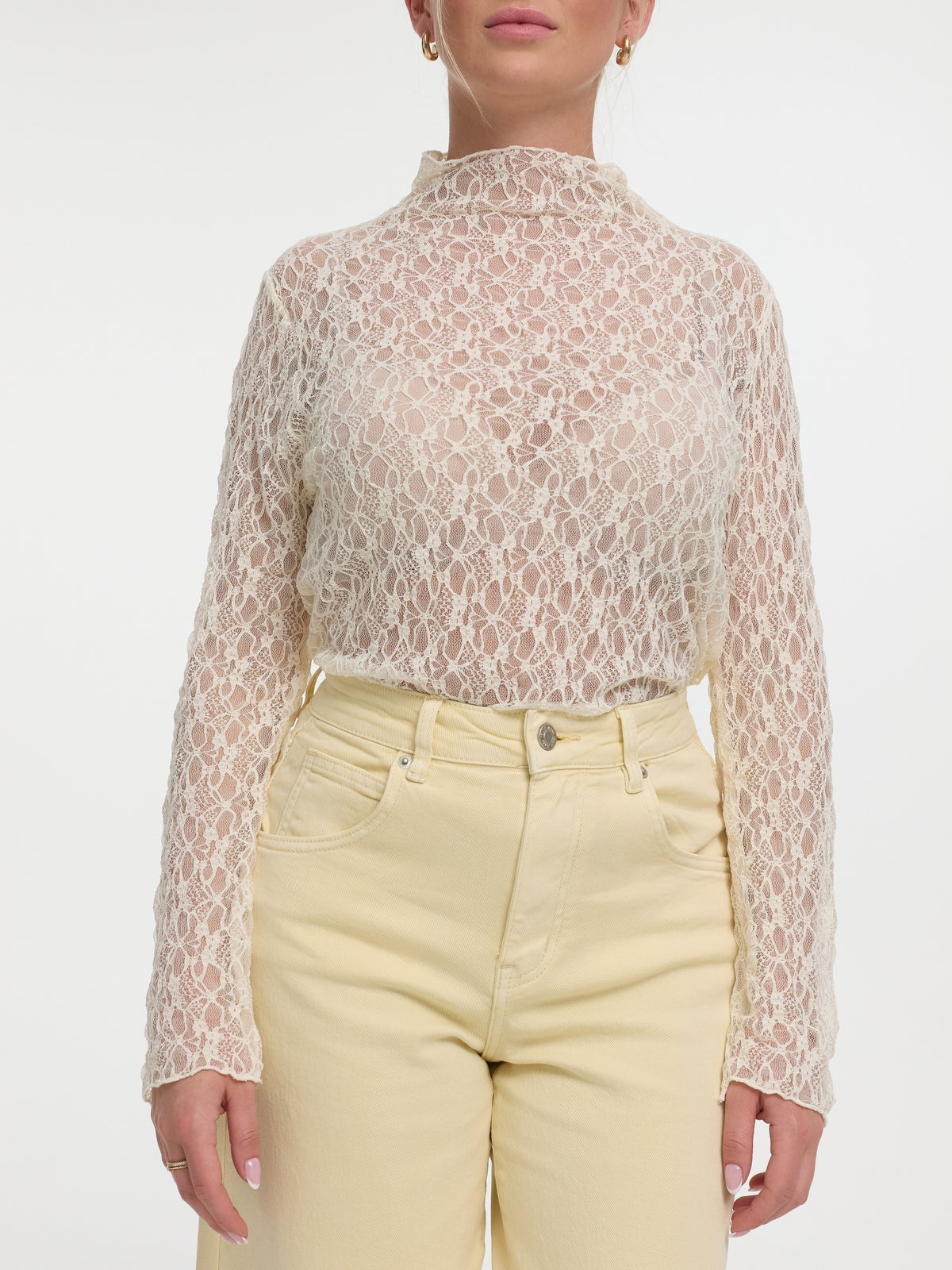 Spitzenoberteil "Fleur" in Creme