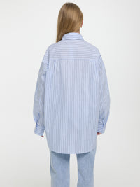 Bluse mit Krawatte "Eve" in Blau