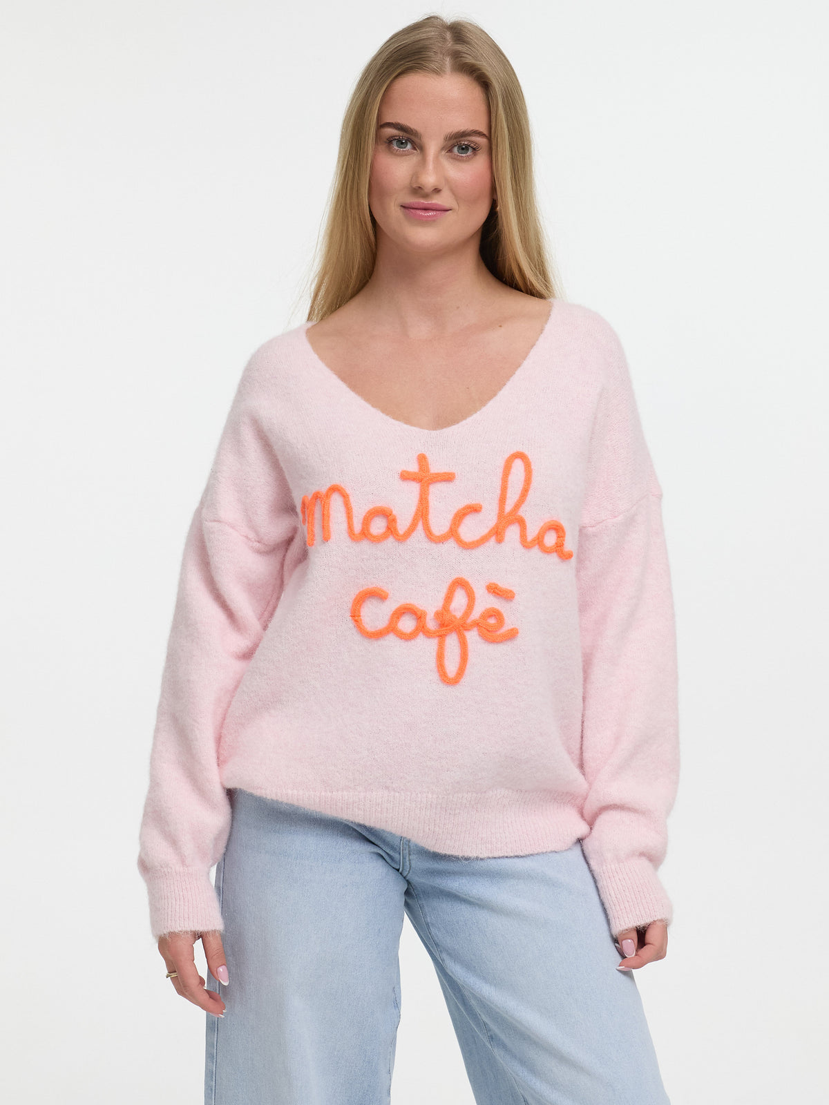 Pullover "Matcha Café" in Puderrosa
