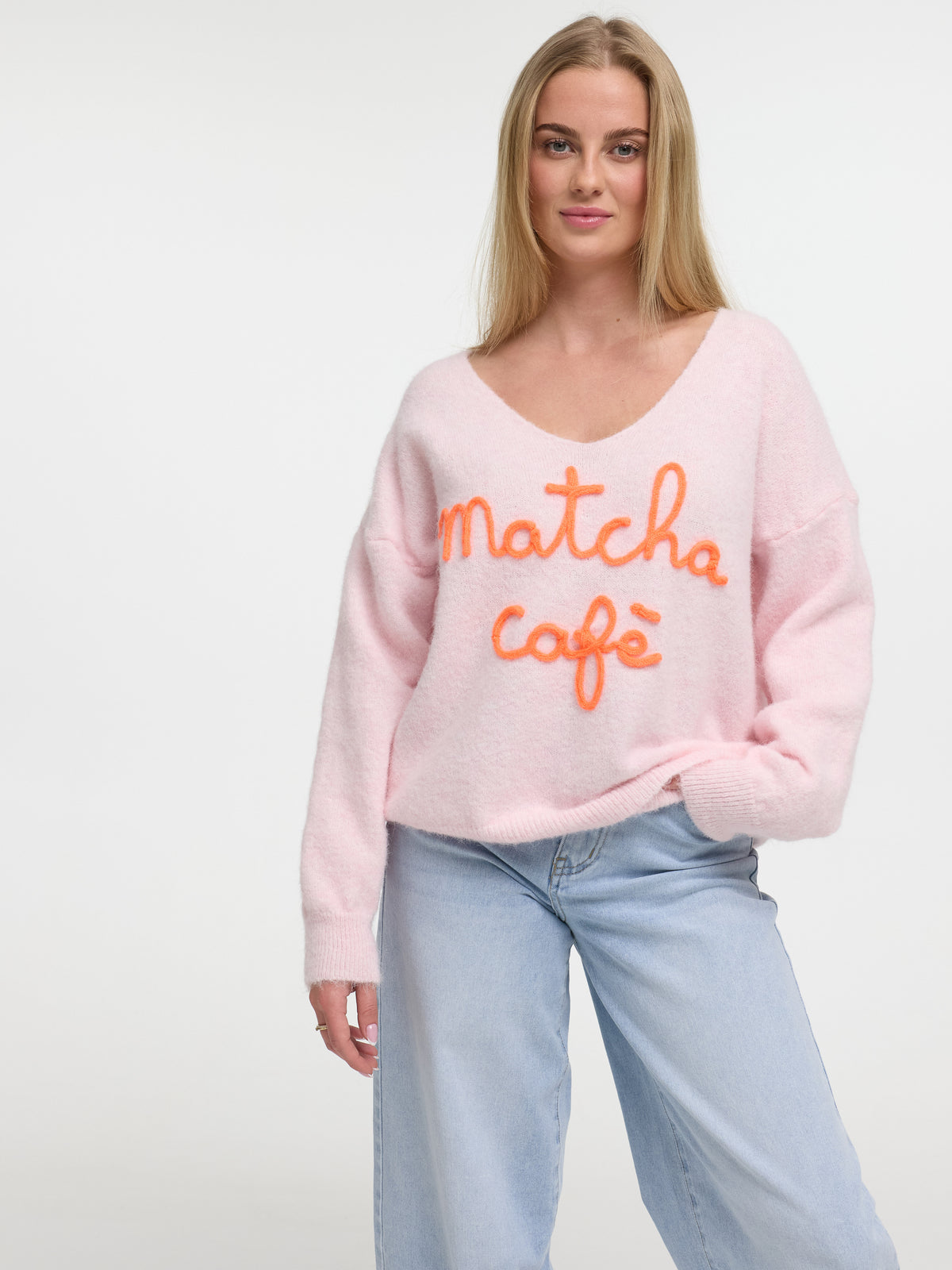 Pullover "Matcha Café" in Puderrosa