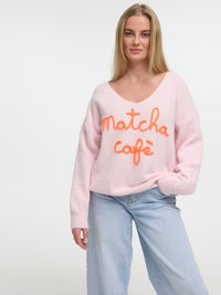 Pullover "Matcha Café" in Puderrosa