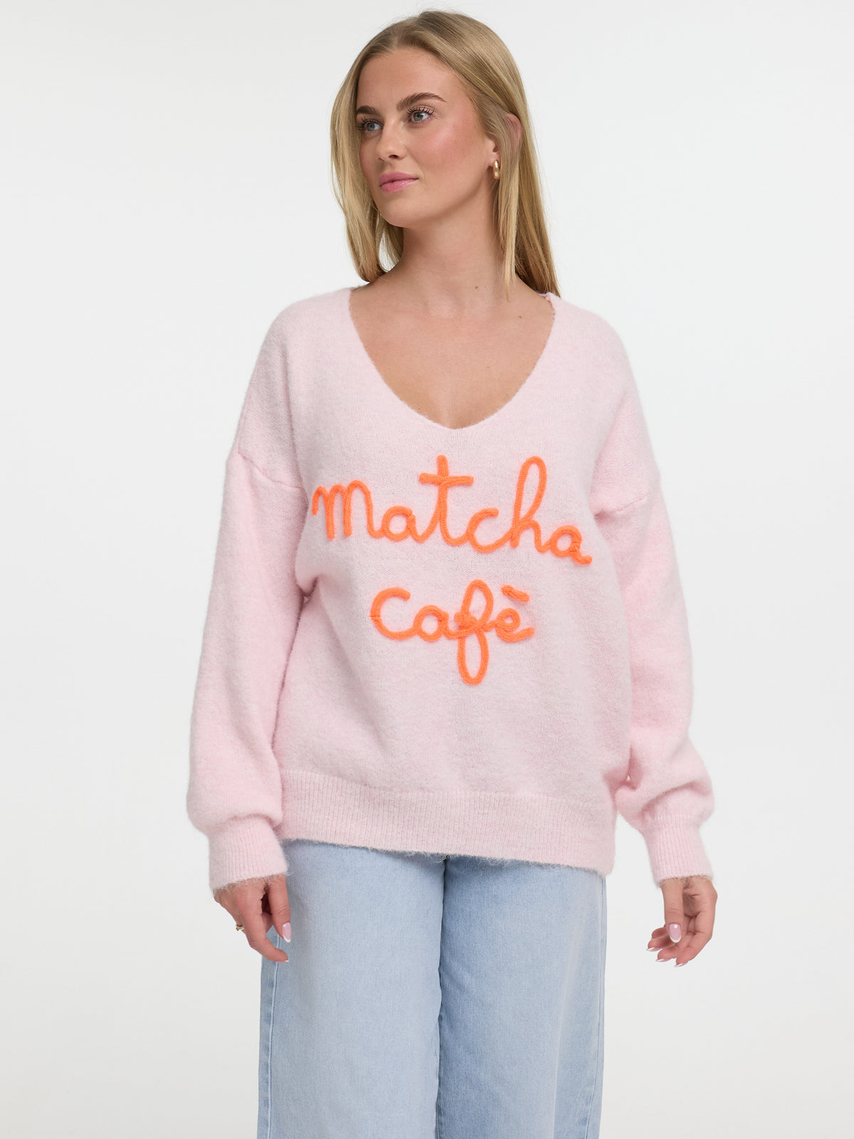 Pullover "Matcha Café" in Puderrosa
