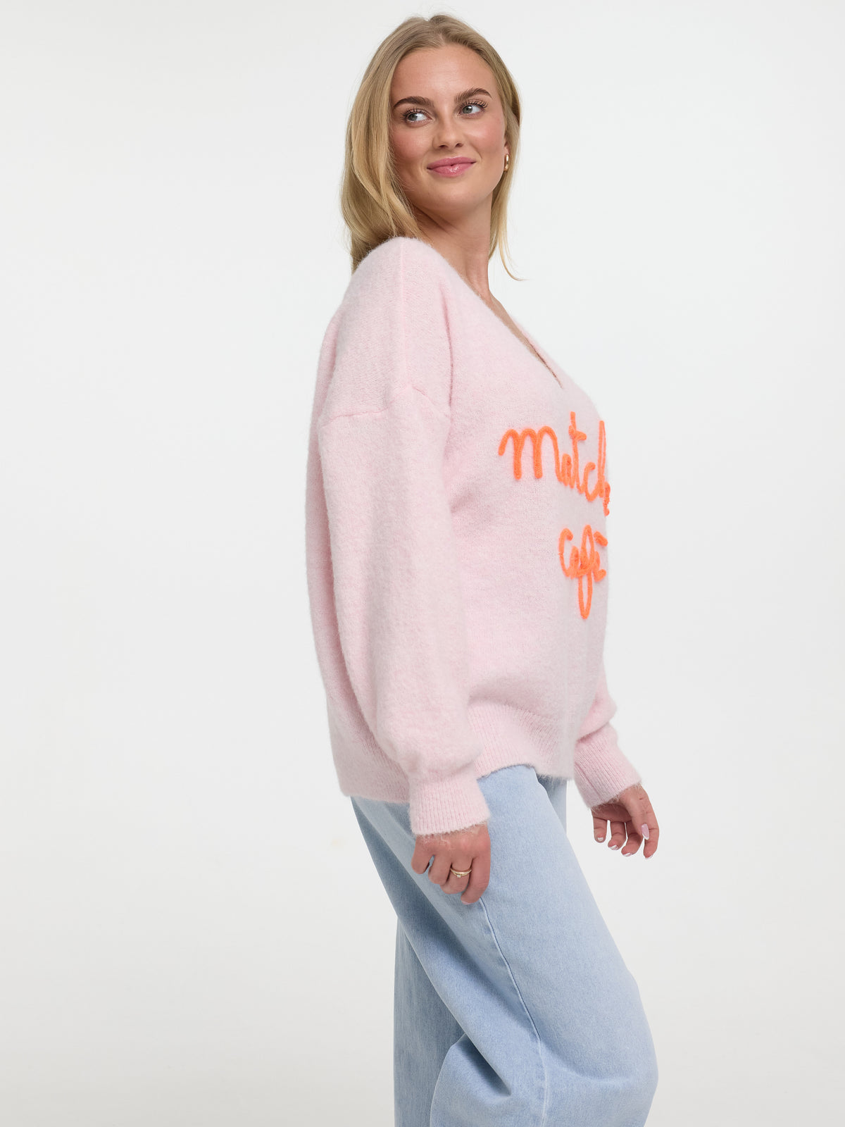 Pullover "Matcha Café" in Puderrosa