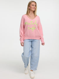 Pullover "Matcha Café" in Rosa