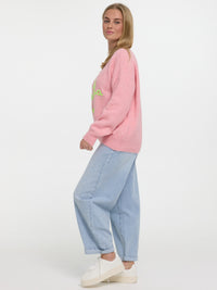 Pullover "Matcha Café" in Rosa