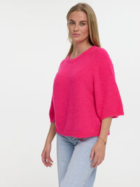Kurzarm Pullover "Linda" in Shiny Pink