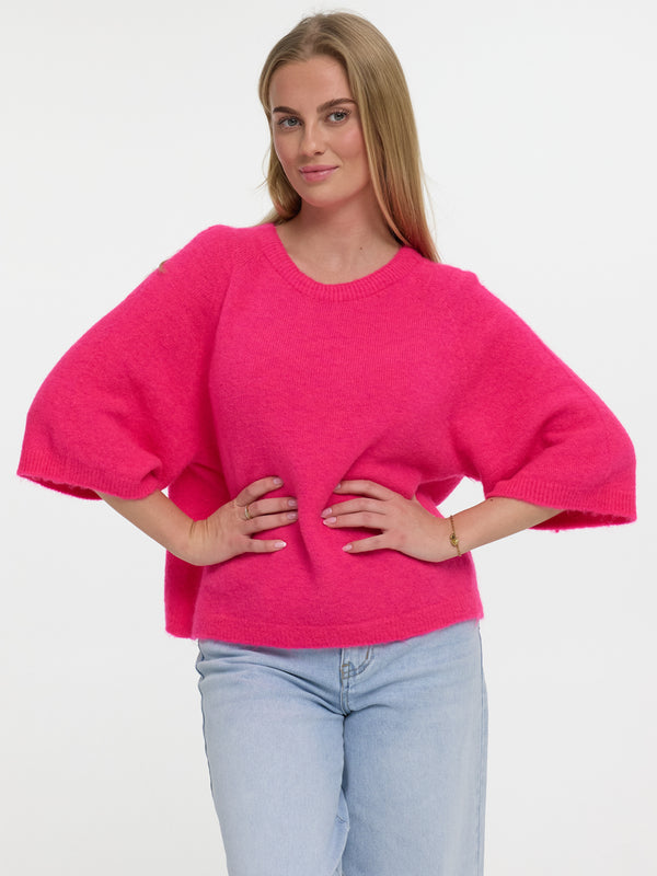 Kurzarm Pullover "Linda" in Shiny Pink