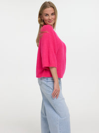 Kurzarm Pullover "Linda" in Shiny Pink