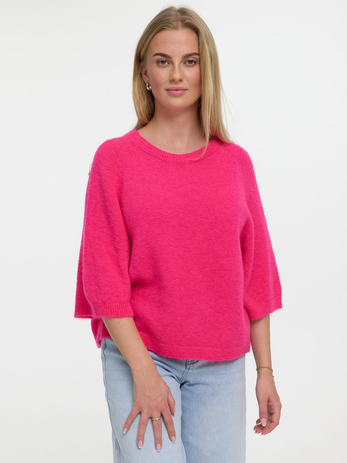 Kurzarm Pullover "Linda" in Shiny Pink