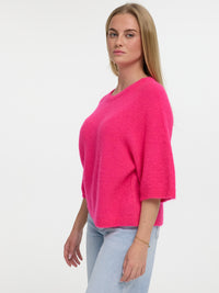 Kurzarm Pullover "Linda" in Shiny Pink