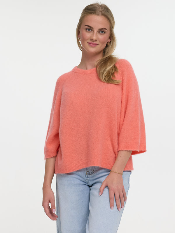 Kurzarm Pullover "Linda" in Coral